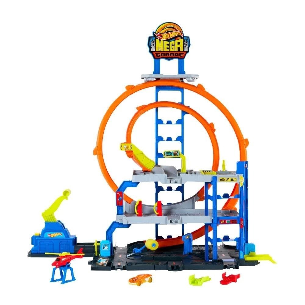 Hot Wheels City Mega Loop Garage Play Set Toy Race Track Set Die-Cast Car JLC05